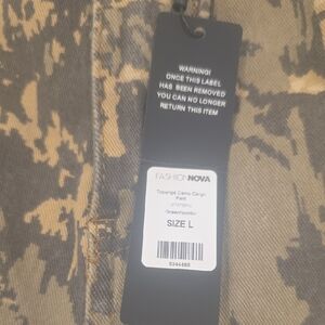 Fashion Nova Green and Brown Camo Pants